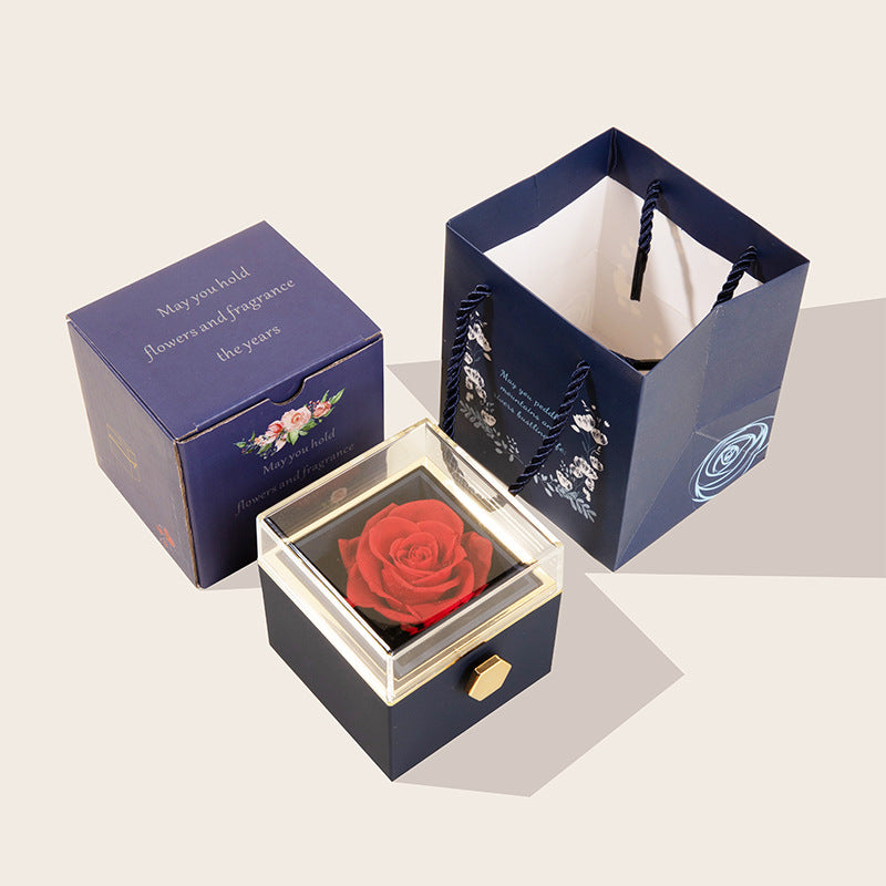 Caja de Regalo con Rosa 360° para Mujeres