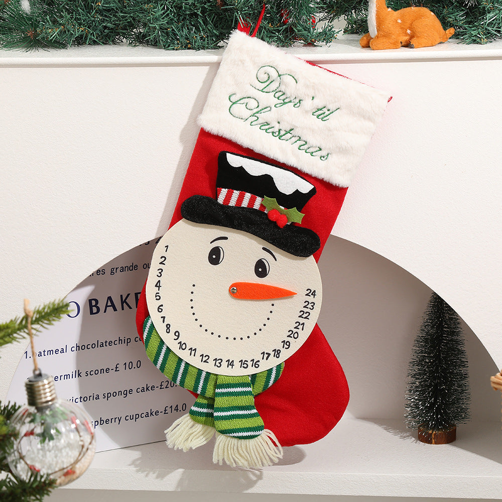 Festive Knitted Christmas Stocking Gift Bag