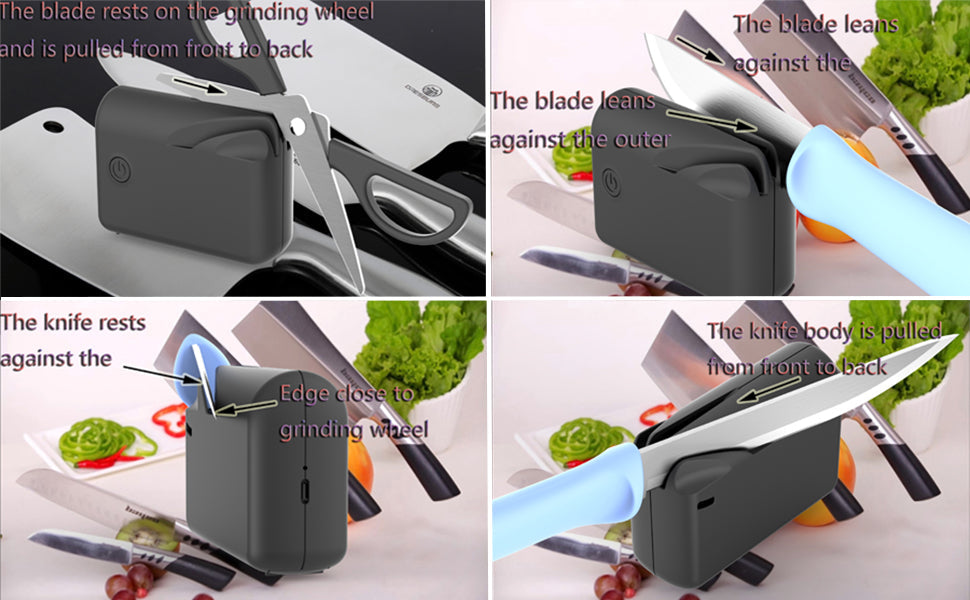 Electric Knife Sharpener, Professional Knife Sharpener for Home, Stages for Kitchen Knives Quick Sharpening & Polishing - Korvel
