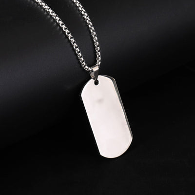 European and American high-end stainless steel military brand necklace engraved pendant jewelry - Korvel