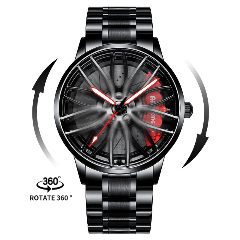 Luxury Men's Stainless Steel Quartz Watch with Unique Design