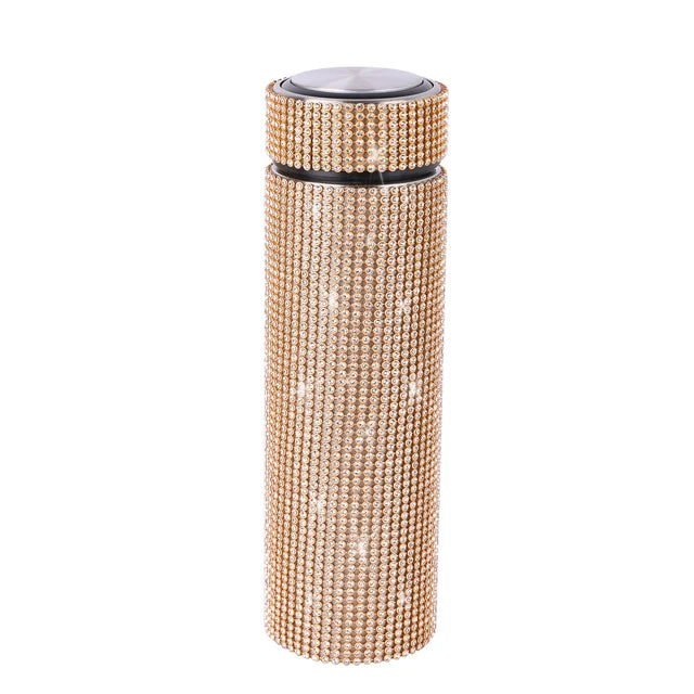 Bouteille d'eau isolée incrustée de diamants de 500 ml avec affichage LED