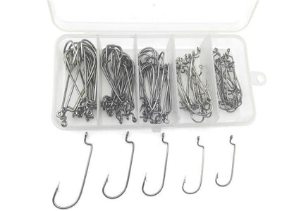 Rompin 100pcs/box 2#-3/0# 5 size Jig head HookSingle Fishing Hooks - Korvel