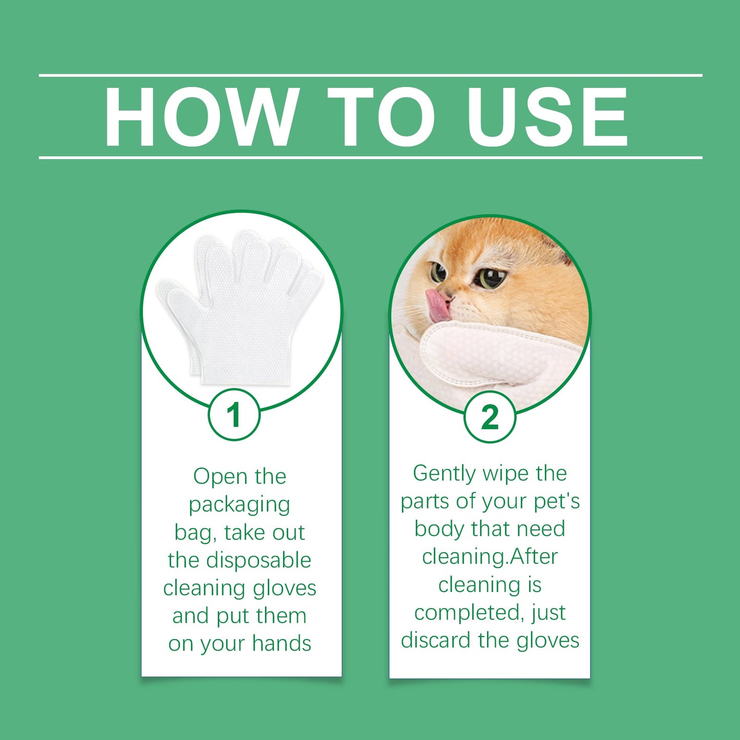 Pet Disposable Cleaning Gloves Dog Cat Hair And Skin Gentle Cleaning Care Gloves - Korvel