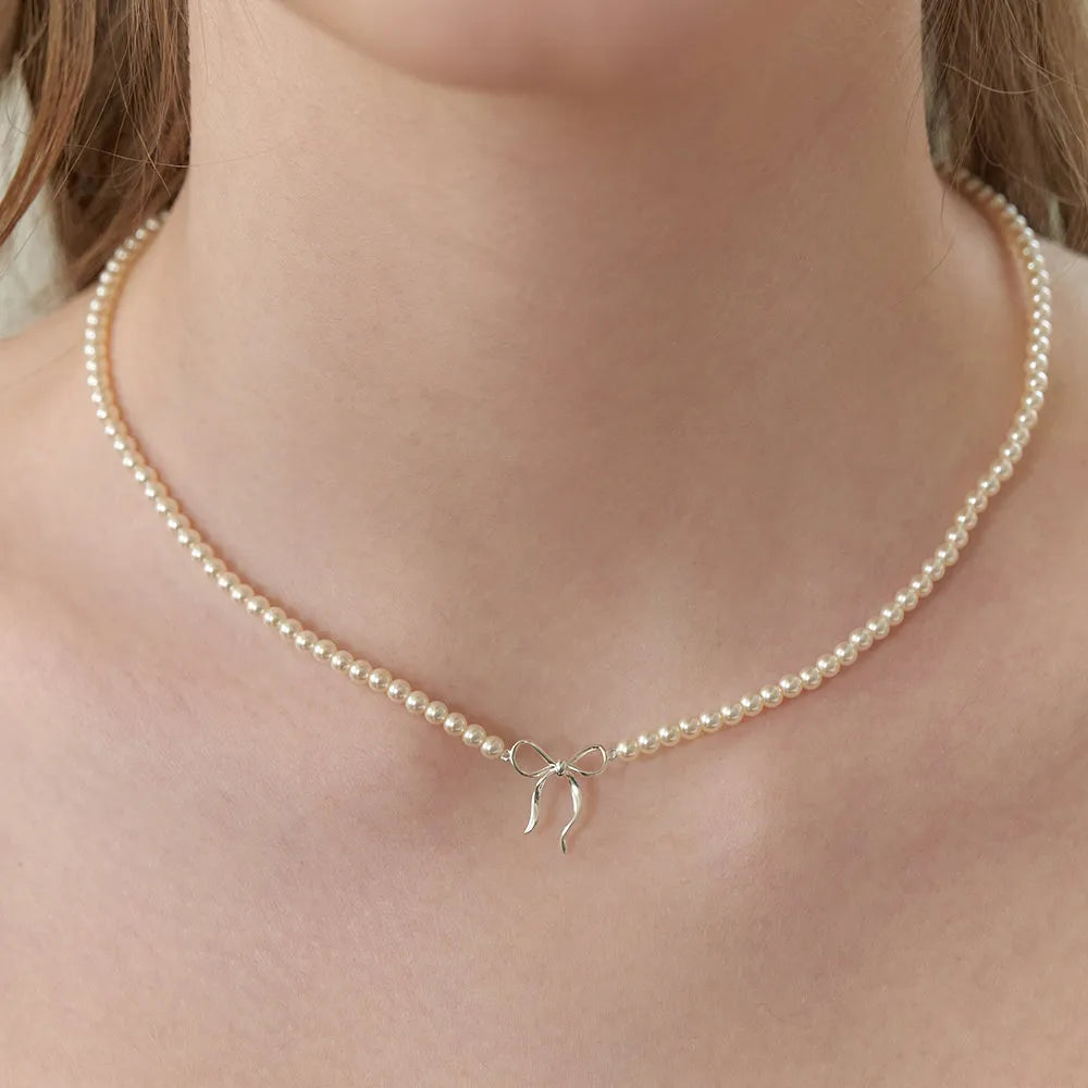 Collar de Lazo de Perlas de Cobre