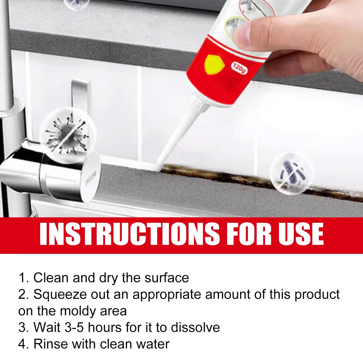 Mildew Remover, Bathroom Kitchen Ceiling Wall Cleaning Stains Anti-mildew Cleaner - Korvel