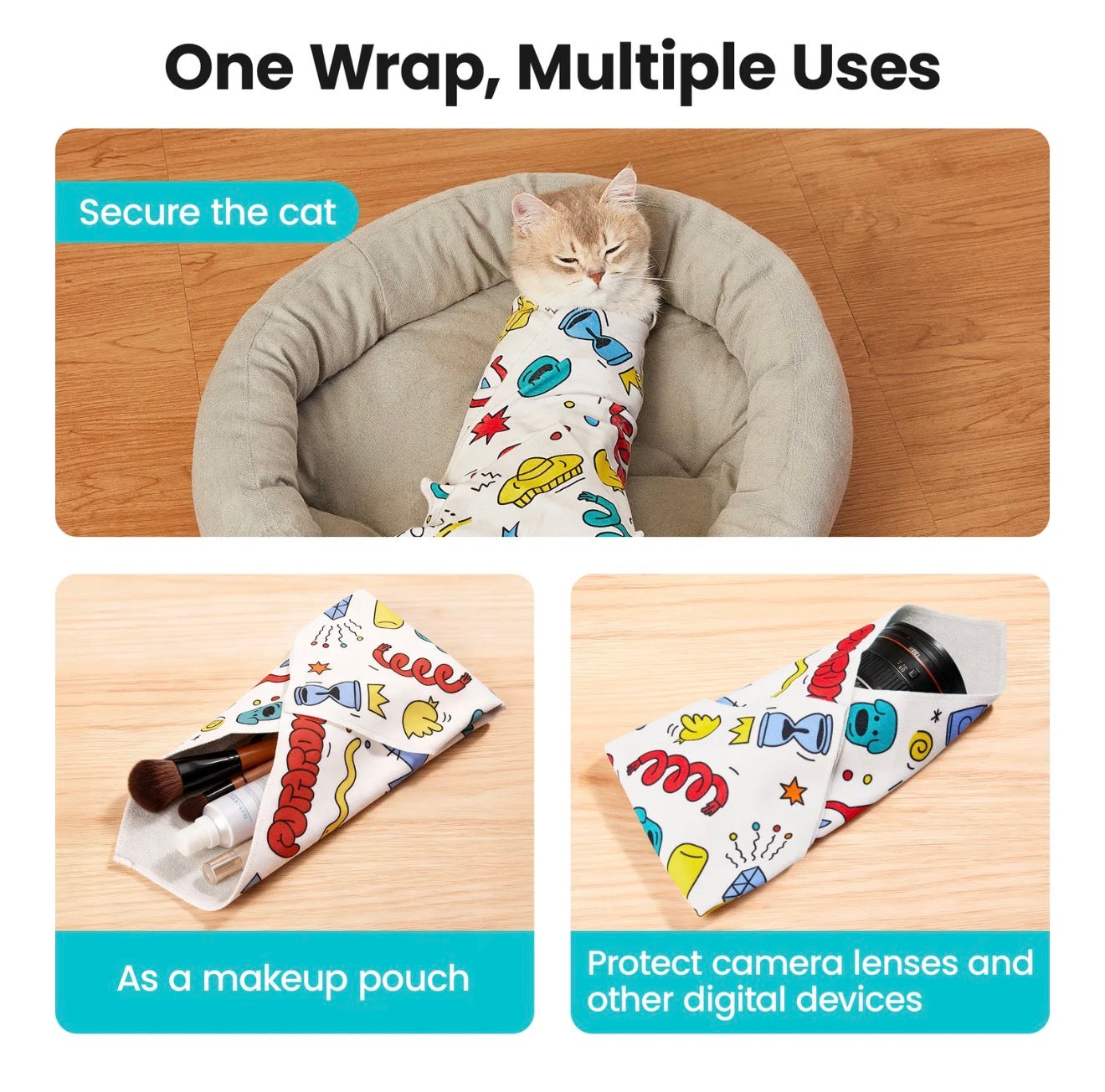 CatCalm Grooming Wrap - Secure & Comfortable Cat Restraint
