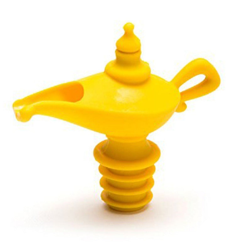 Creative silicone Aladdin lamp wine pouring device kitchen oil pouring nozzle leak proof sealing plug spiral type wine - Korvel