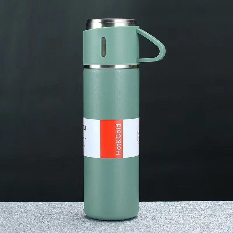 A cup of three-lid thermos cup portable fashion gift box set stainless steel cup - Korvel