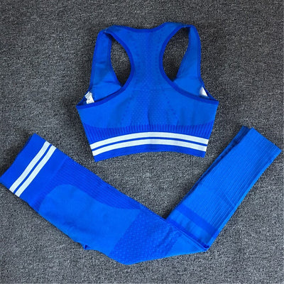 Seamless Yoga Set Sport Wear Women Gym Workout Fitness Clothing Female Sport Suit High Waist Legging Sports Bra Tracksuit - Korvel
