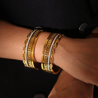 Elegant 18K Gold-Plated Czech Diamond Bracelet