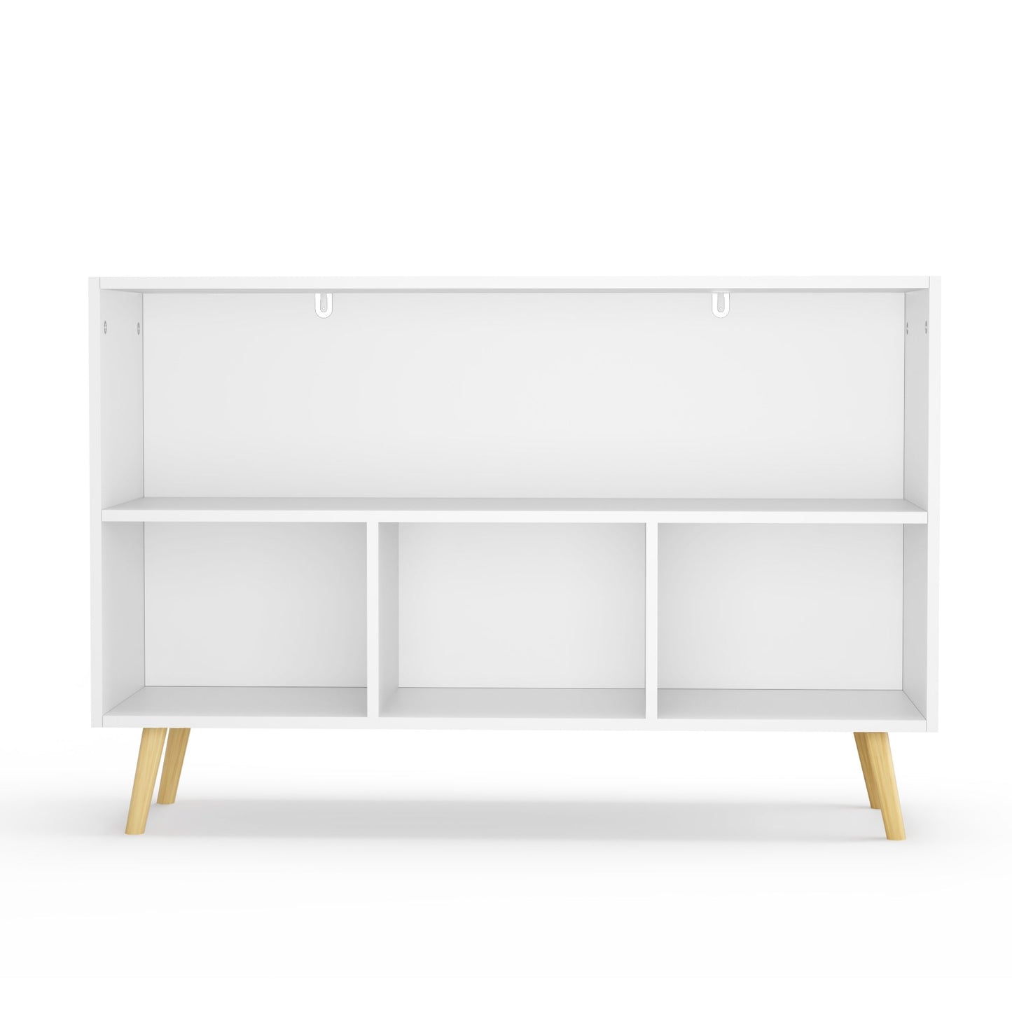Kids bookcase with Collapsible Fabric Drawers Children's Book Display Toy Storage Cabinet Organizer White/Blue - Korvel