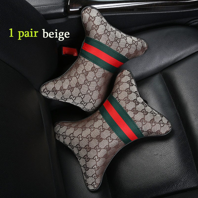 Luxury Linen Car Headrest Pillow - Unisex Neck Rest Cushion