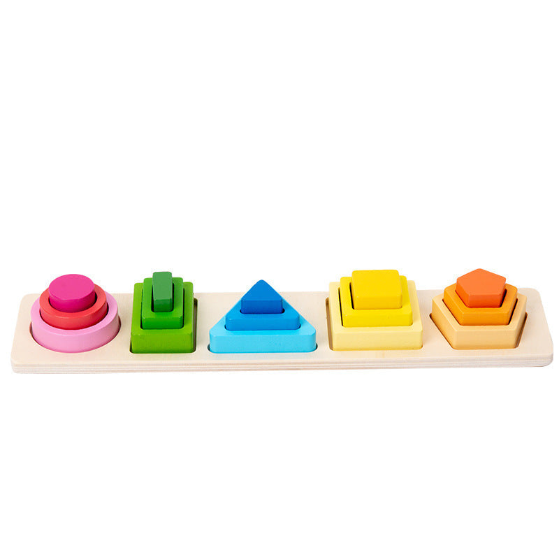 Geometric shape column matching assembly for children's enlightenment, boys and girls' early education puzzle toys, building blocks - Korvel