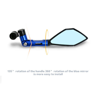 Universal CNC Aluminum Motorcycle Handlebar Rear View Mirrors Blue Anti-glare Mirror for Honda Yamaha Suzuki Scooter ktm - Korvel