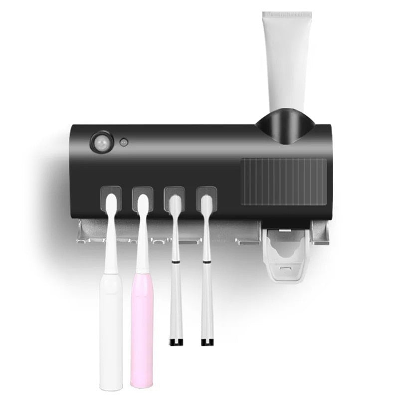 Wall Toothbrush Holder Smart Bathroom Toothpaste Squeezer for Bathroom Toilet Automatic Disinfect Bathroom Accessories - Korvel