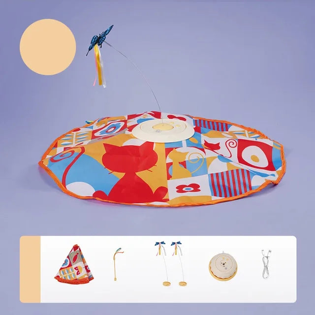 Fluttering Butterfly Cat Toys Interactive Cat Sticks Pet Kitten Can't Resist Mystery Motion Concealed Game Toy Automatic Teasing - Korvel