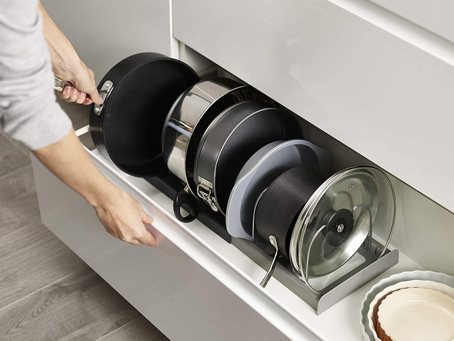 Estante Telescópico para Utensilios de Cocina con Bandeja de Drenaje