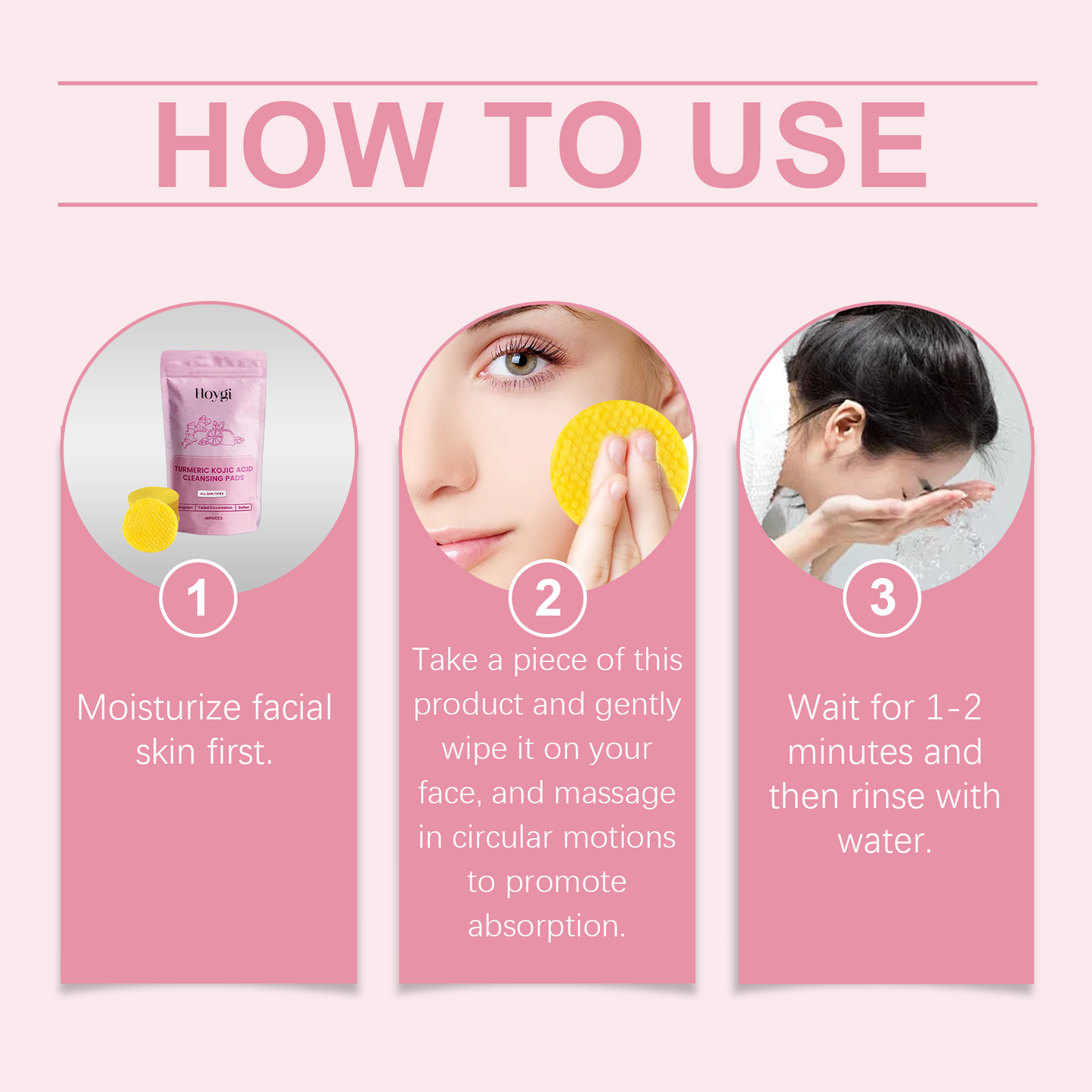 Turmeric Acid Cleansing Pad Gently Repair Skin, Brightening Pores And Hydrating Skin Care Pad - Korvel