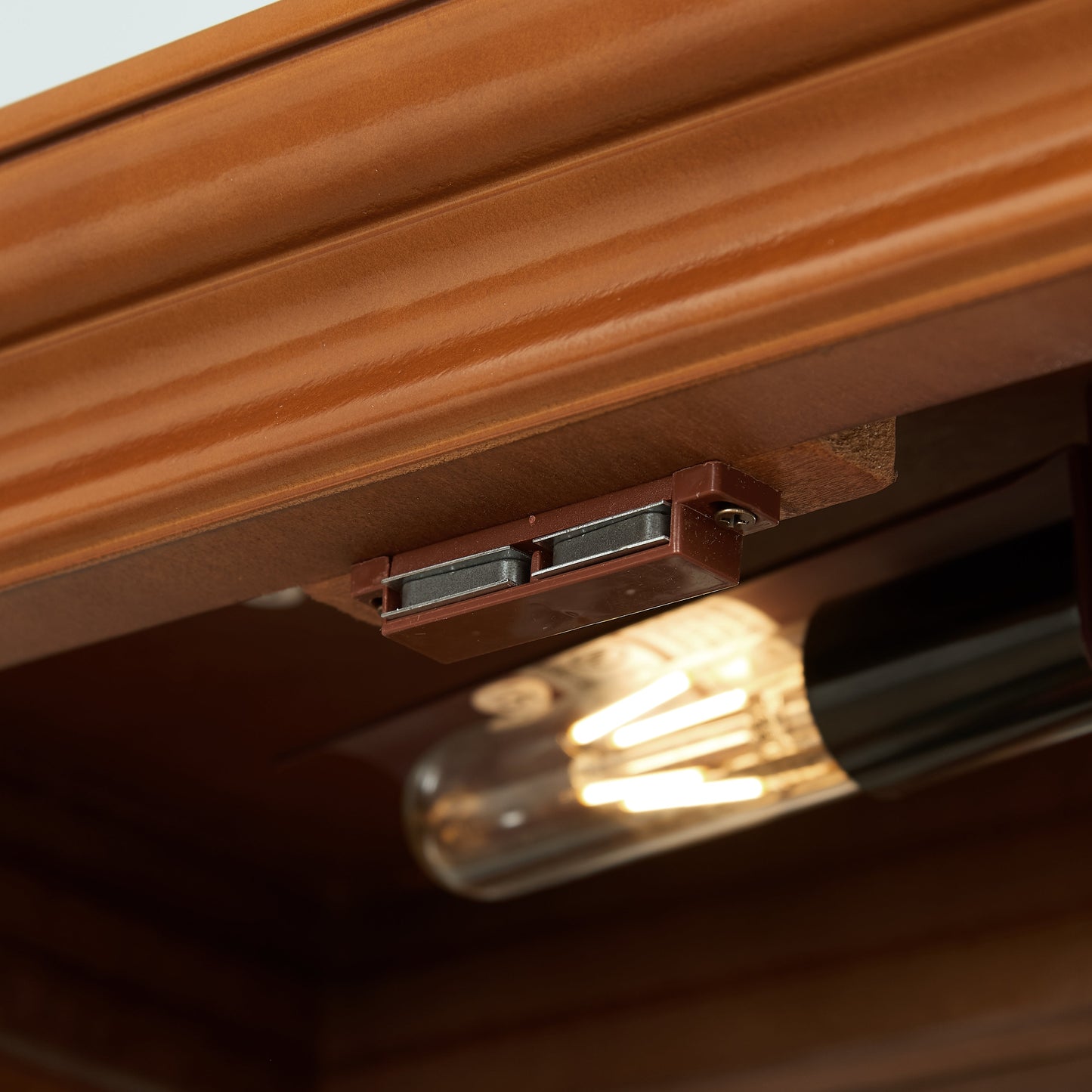 Elegant Walnut Lighting Curio Cabinet with Adjustable Shelves