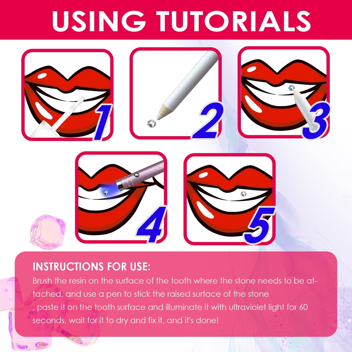 Crystal Tooth Gem Kit with Easy Application Accessories