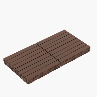 2FT terrace tiles, DIY module interlocking terrace tiles, quick installation of courtyard tiles, 24 pieces in red brown color - Korvel