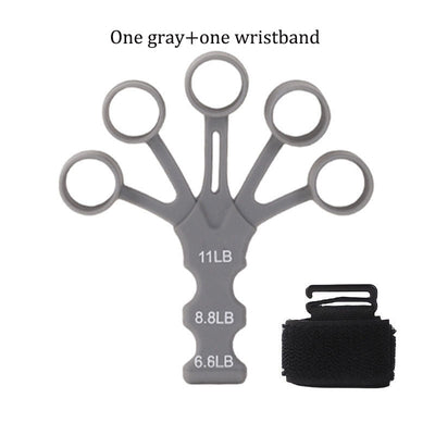 Silicone 5-finger finger trainer, wrist tension device, shooting corrector, basketball shooting training assistance grip strengt - Korvel