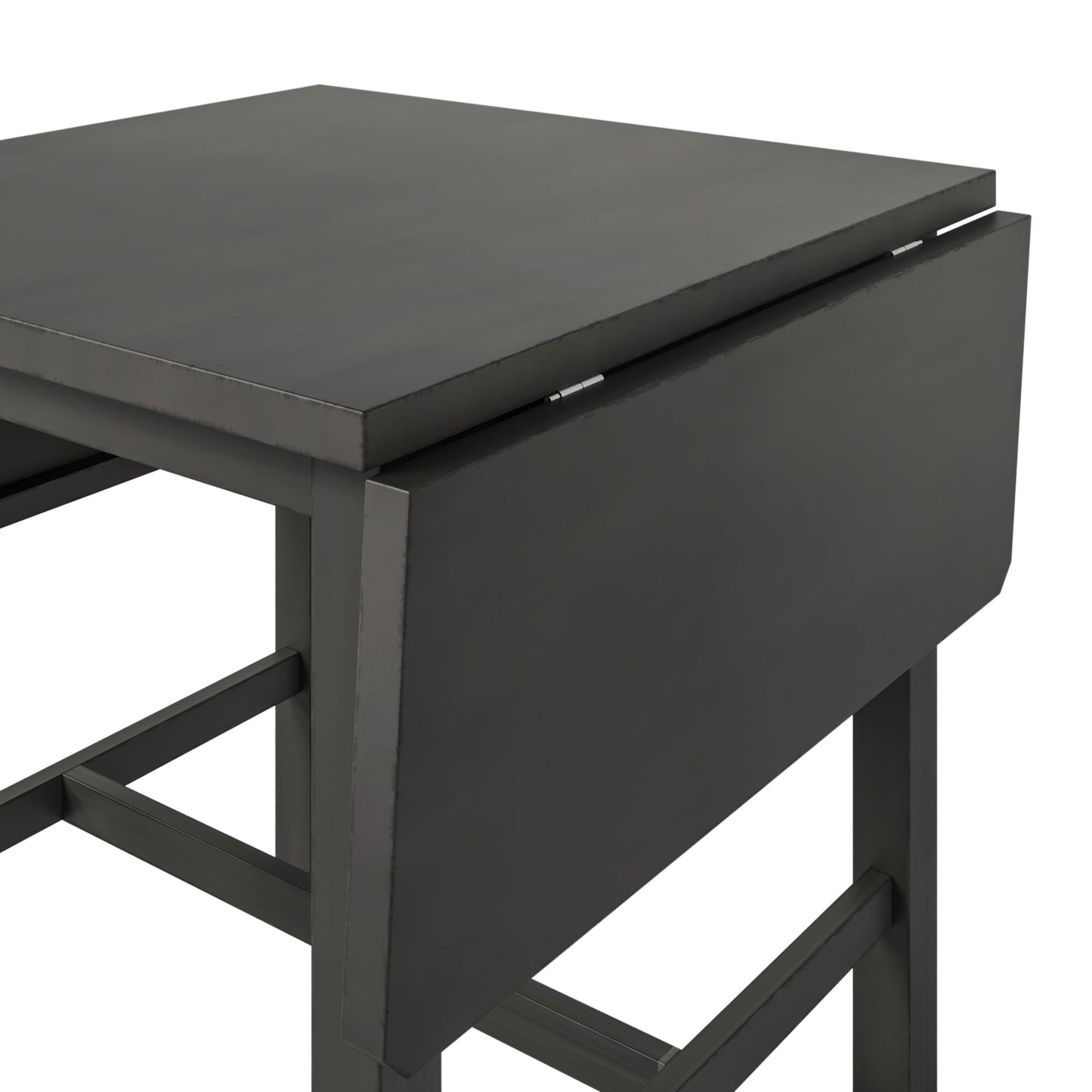 TOPMAX 5-piece square wooden pendant light expandable dining table set with 4 ladder back chairs Gray - Korvel