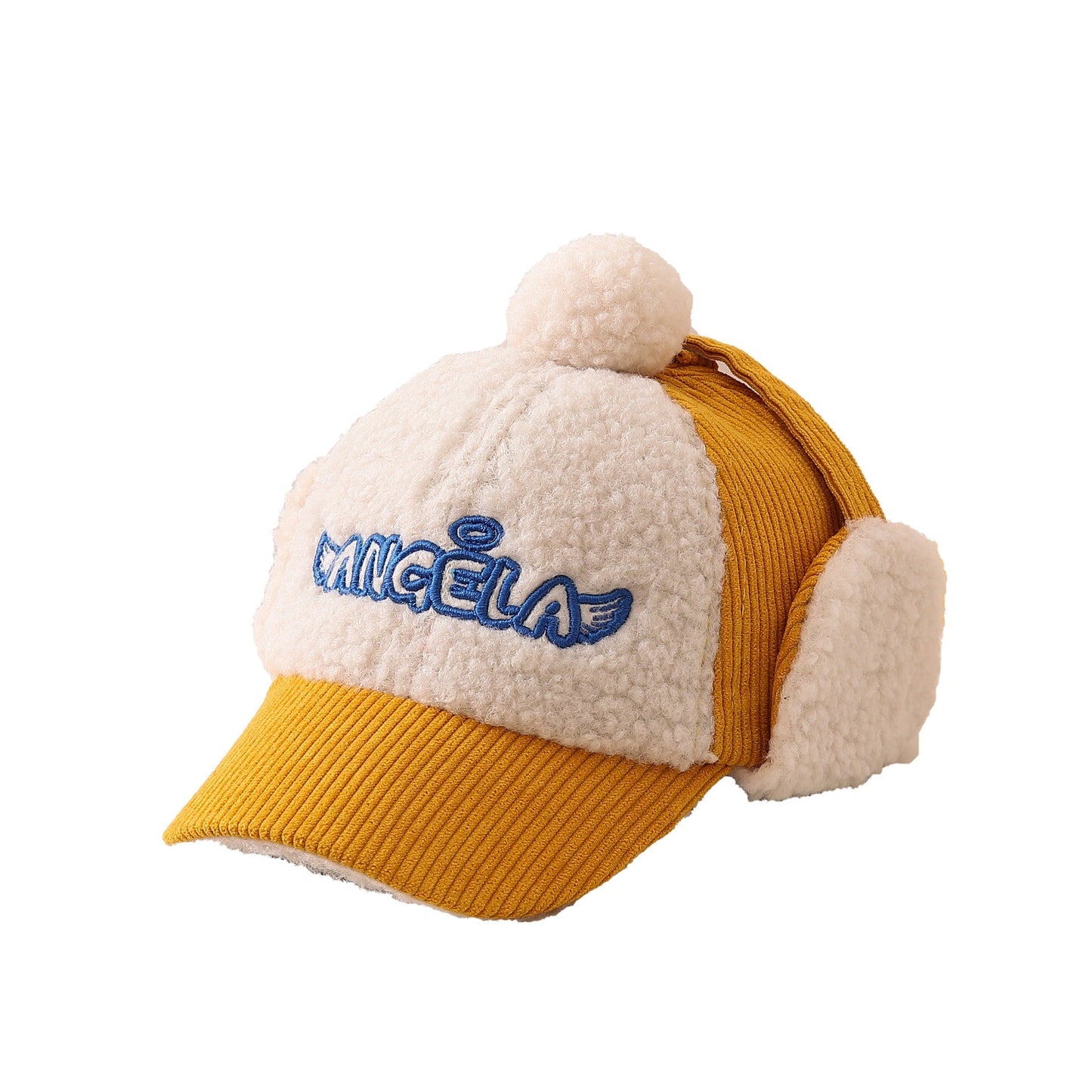 Gorra de béisbol de corduroy cálido para niños con protección para las orejas