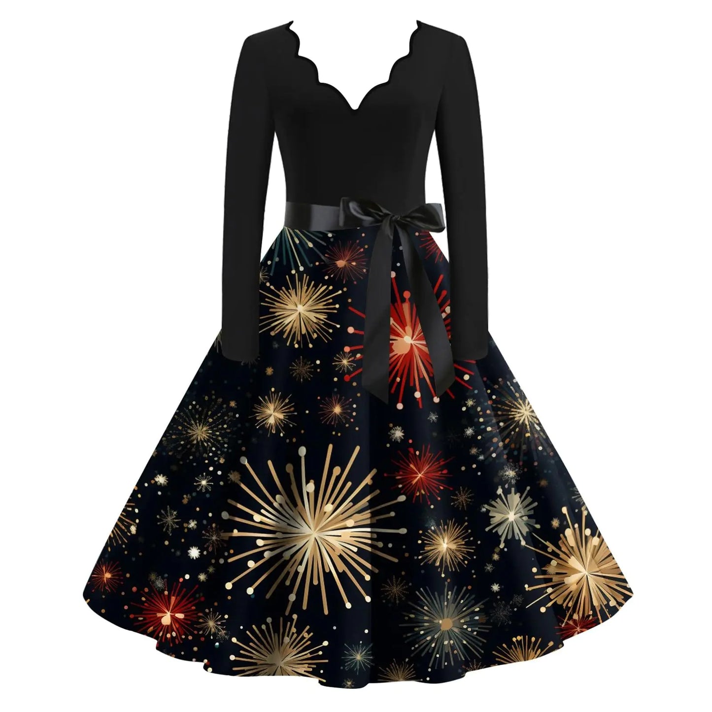 Vintage 1950s Christmas Dress for Women