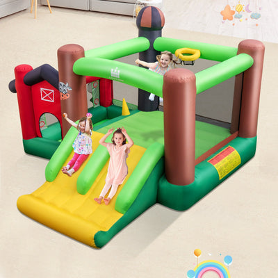 6-in-1 Inflatable Bounce House with Double Slides