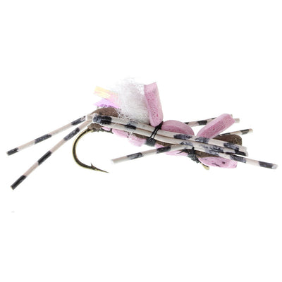 Fat Albert Pink Foam Grasshopper Flies - 4 Pack, Size 10 - Korvel