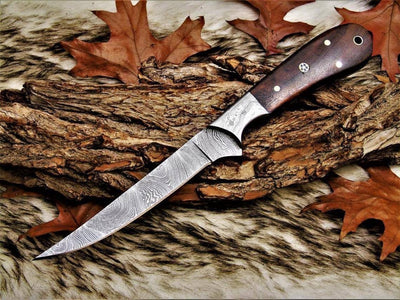 Premium 8.75" Damascus Fillet Knife with Leather Sheath - Korvel