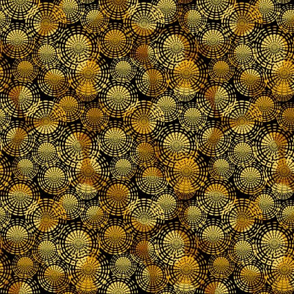 Tela de Algodón Amarilla con Puntada Circular Flock Together - 44"/45" por Yarda