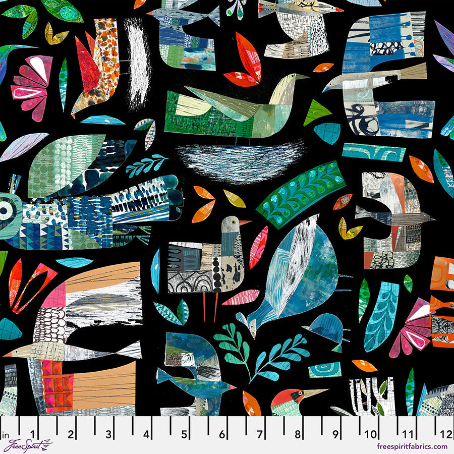 Flock Together Midnight Cotton Fabric - 44"/45" Per Yard