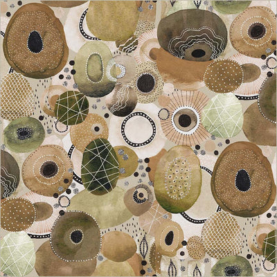 Tissu en coton large Flora & Form Genesis Earthen