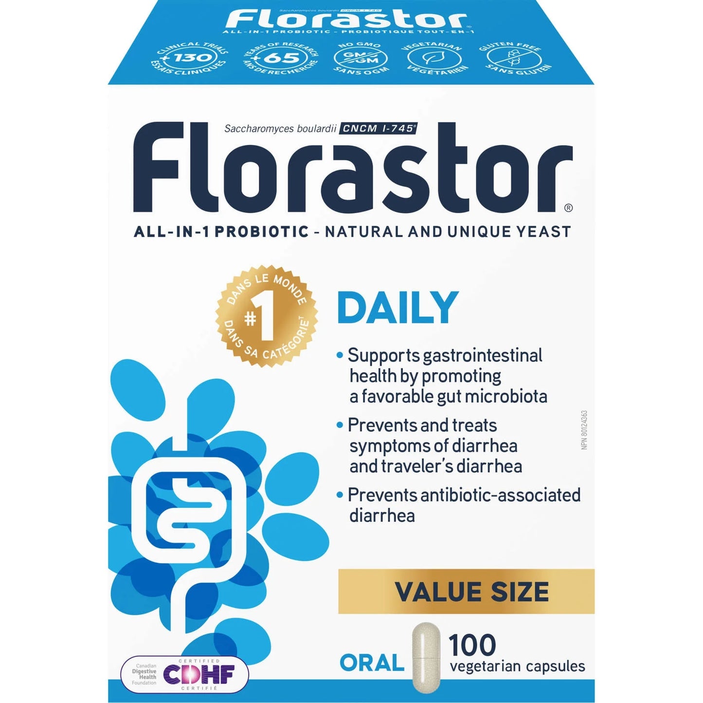Complément Probiotique Florastor - 100 Capsules
