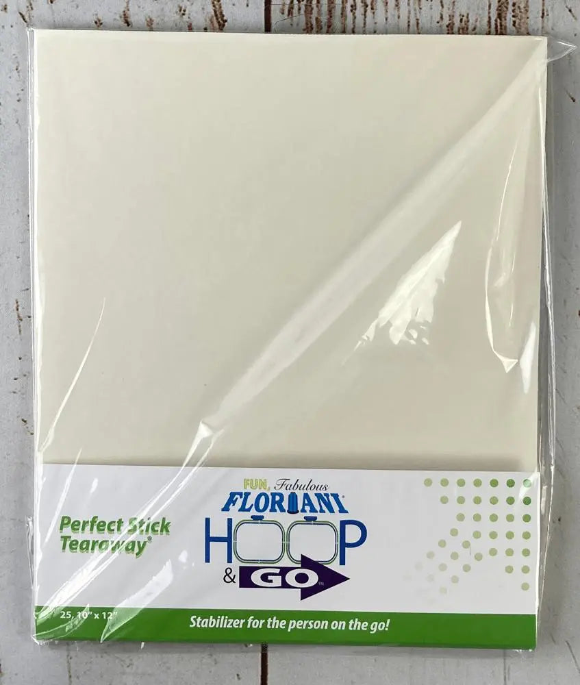 Floriani Hoop N Go Perfect Stick Tearaway - 10"x12" - 25 Sheets