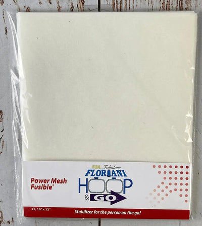 Floriani Hoop N Go 10" Power Mesh Natural Fusible - 25 Pack
