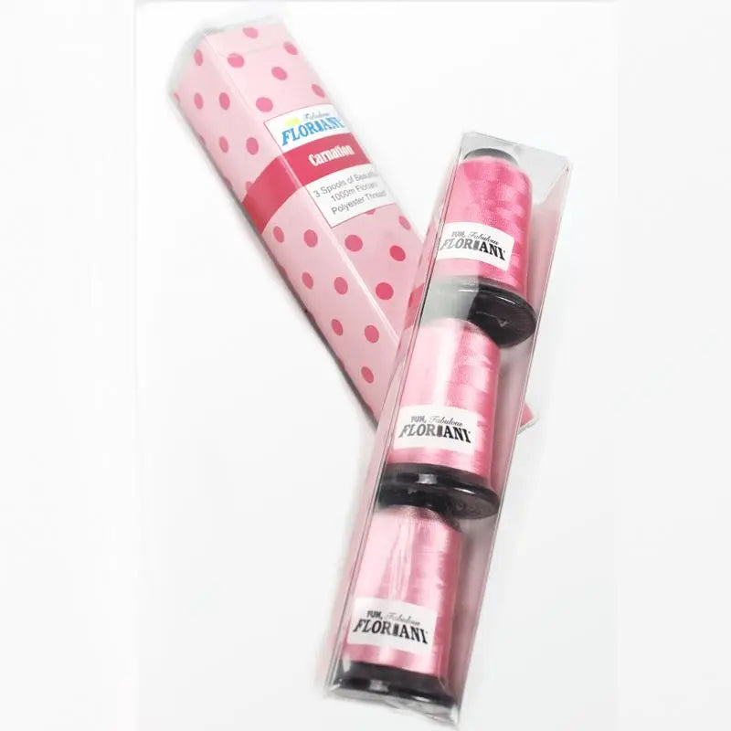 Ensemble de 3 bobines de fil Floriani - Rose Carnation