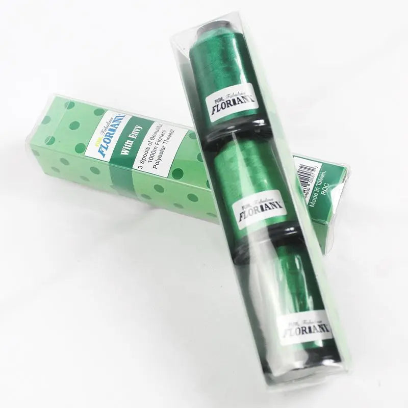 Juego de 3 bobinas de hilo Floriani - Verde Envidia