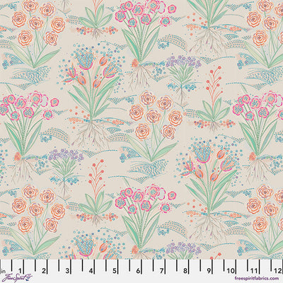 Flourish And Bloom Garden Alabaster Cotton Fabric Per Yard