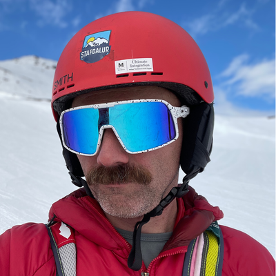 Flying Dog Snowstorm Sunglasses with Blue-Mirror Lens