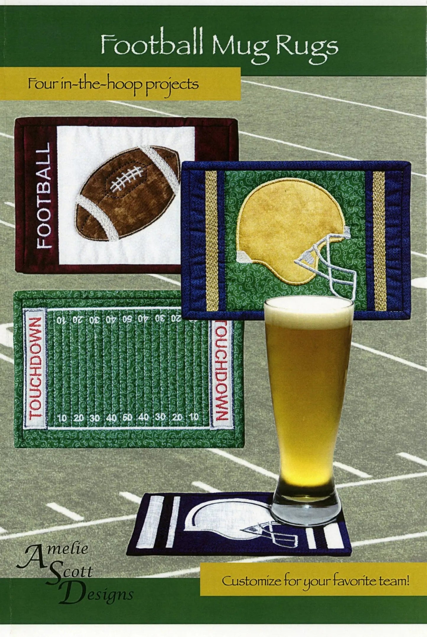Tapis de tasse de football - Modèles de broderie personnalisables