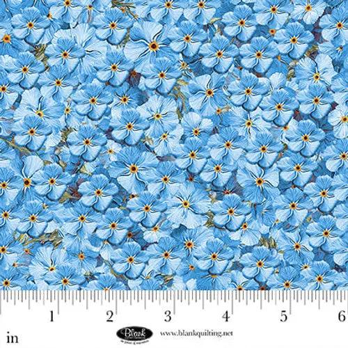 Forget Me Not Blue Cotton Fabric - 44"/45" Per Yard