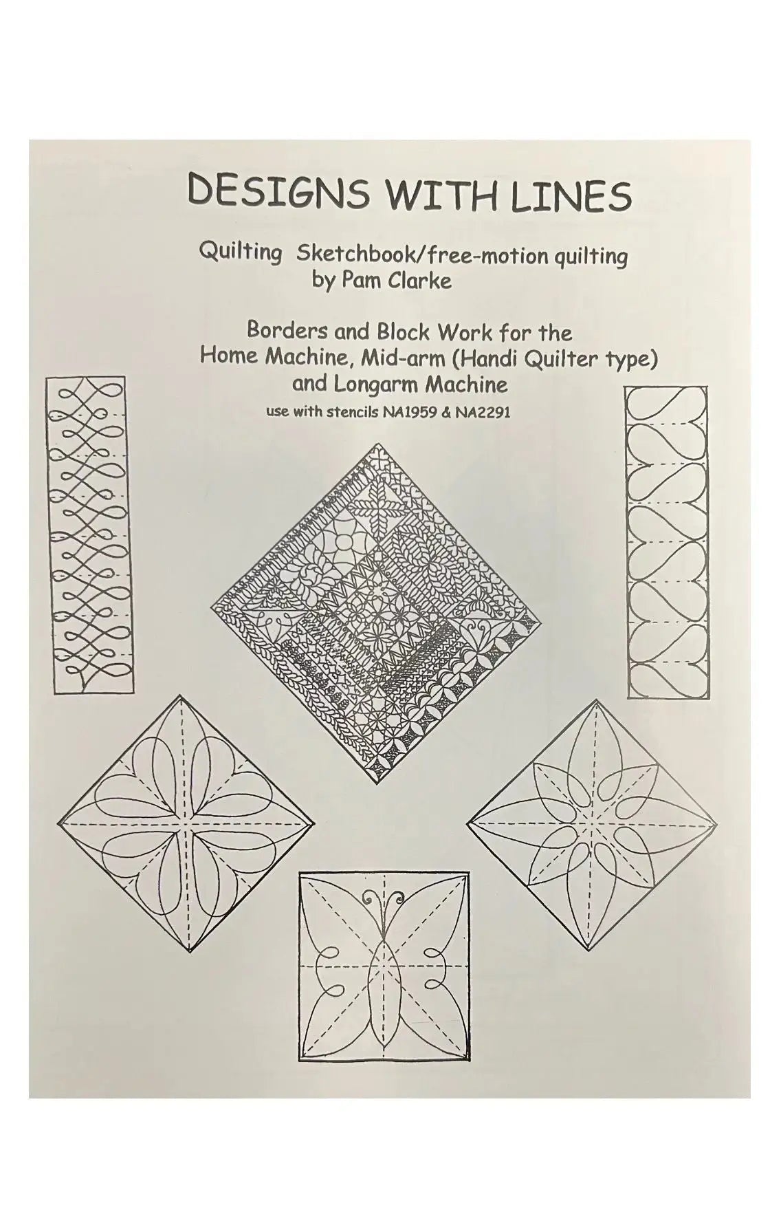 Carnet de croquis de quilting Designs with Lines pour machines à coudre domestiques et longarm