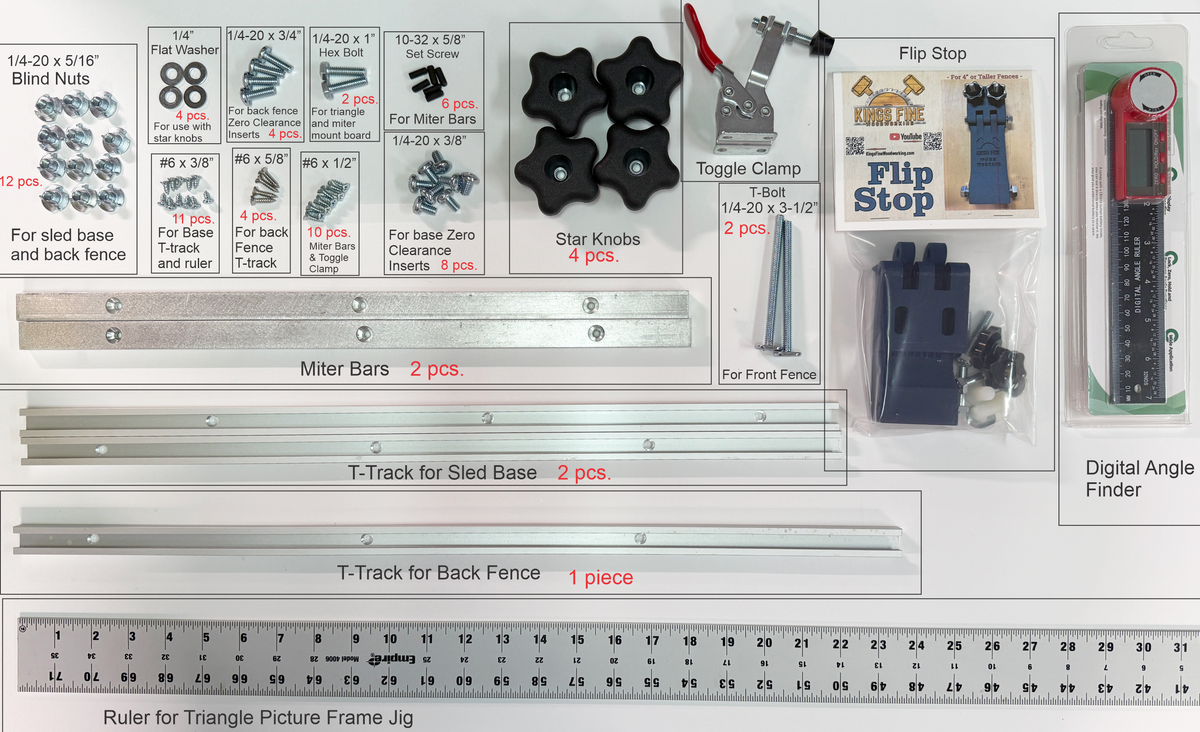Complete Hardware Package for Compact Table Saw Sled
