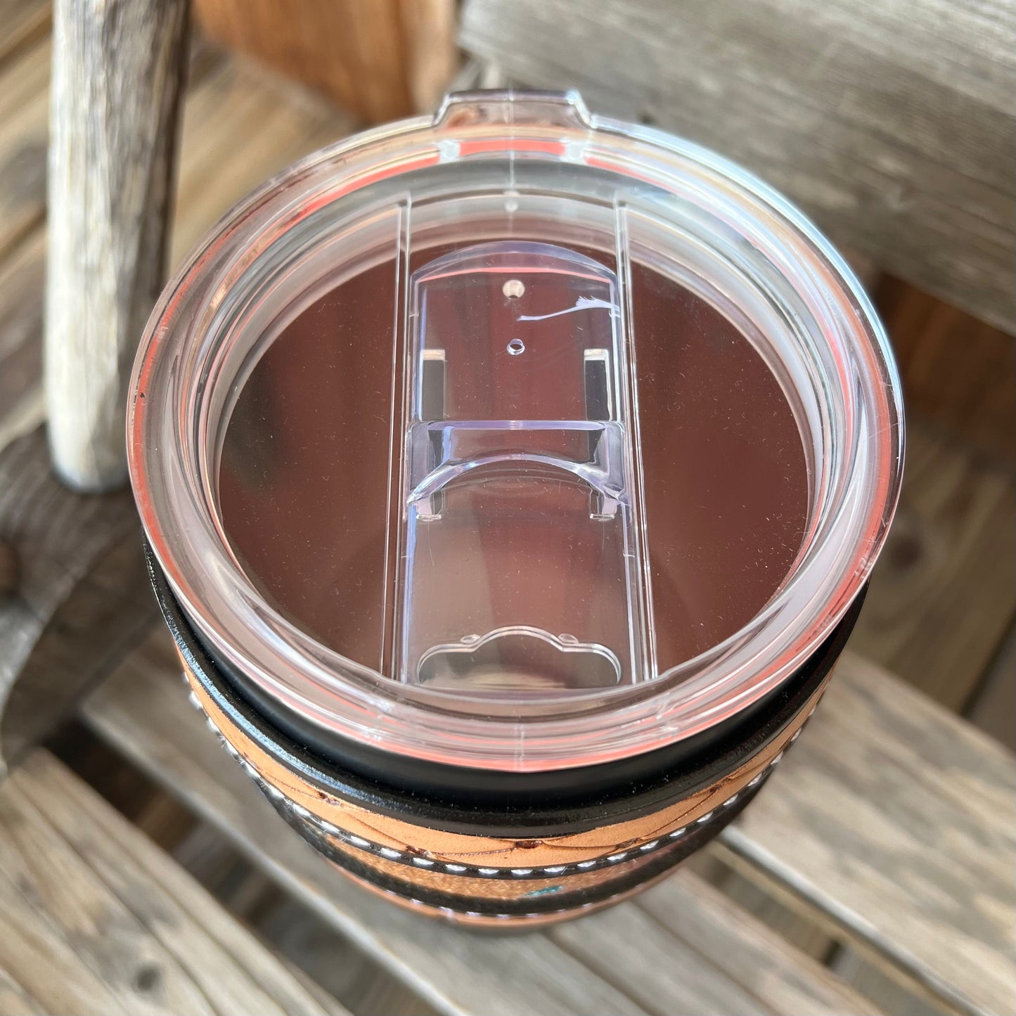 Elegant Black Tumbler with Stylish Leather Cuff - Korvel