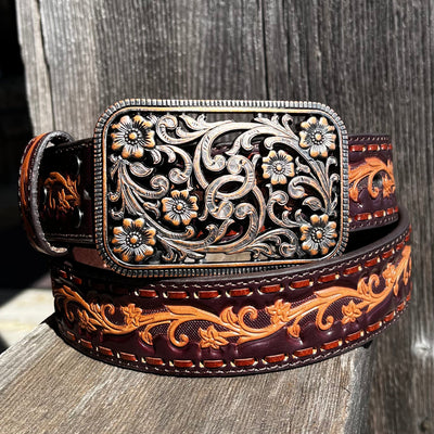 Ariat Women's Chocolate Lace Leather Belt - Korvel