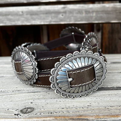 Elegant Floral Concho Belt for Women | Nocona - Korvel